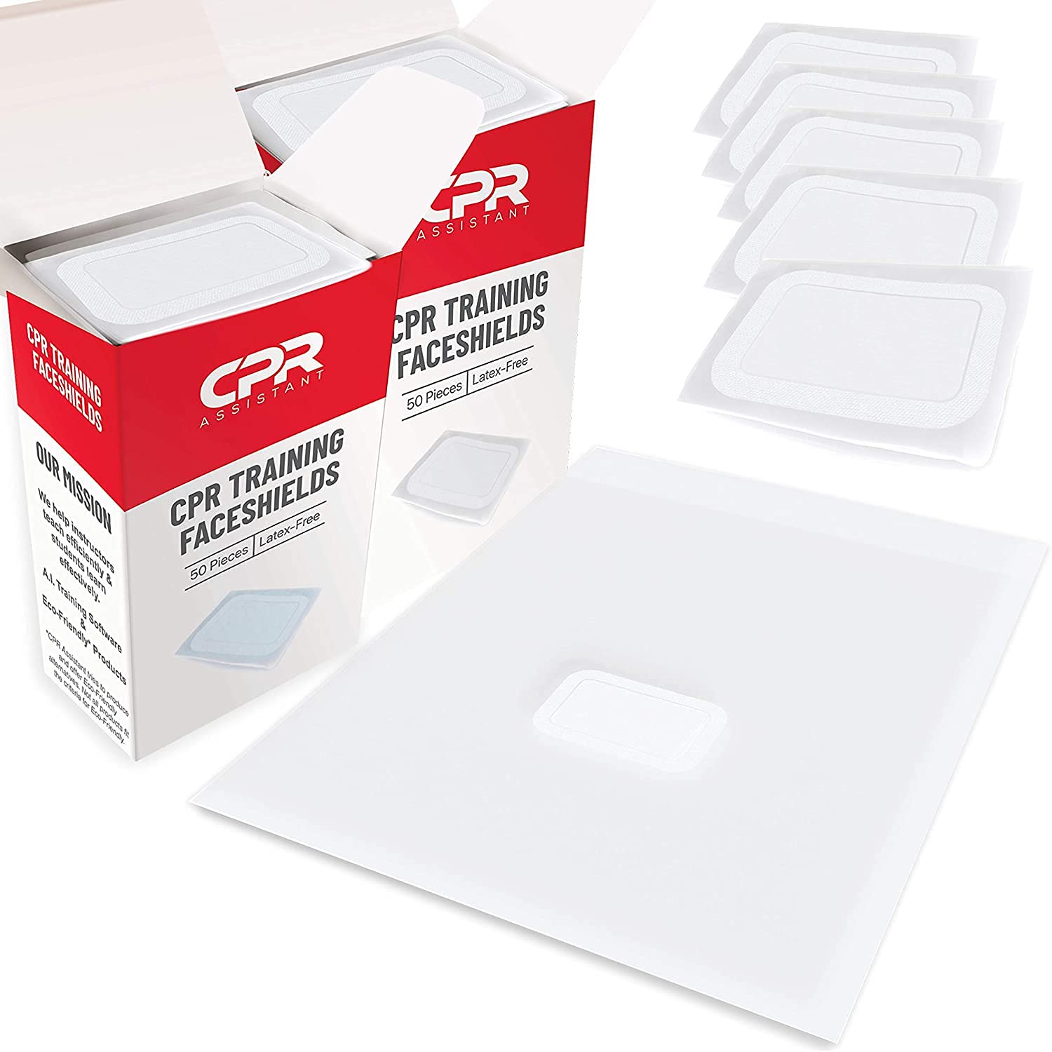 Buy 100 Count Latex Free Disposable CPR Training Face Shields for First