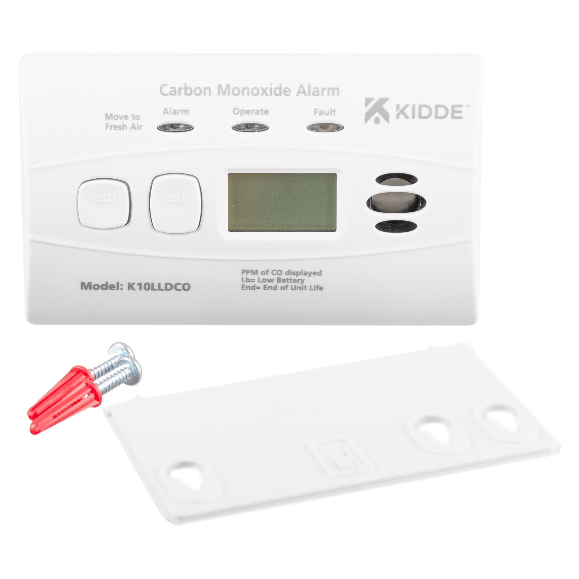 Kidde 10LLDCO Détecteur de monoxyde de Carbone à Affichage numérique avec Batterie au Lithium scellée
