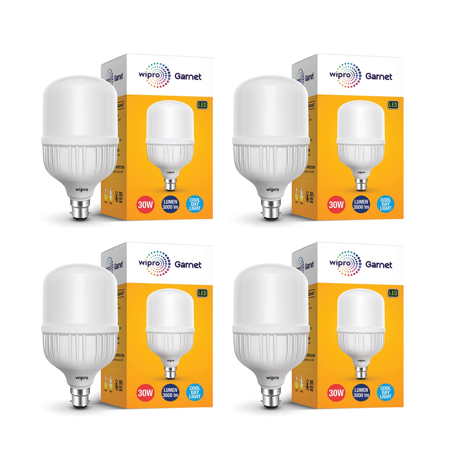 wipro Garnet 30W B22D Led High Wattage Bulb Pack Of 4 (Coolwhite) (B0BN24R9WC) Amazon Price History, Amazon Price Tracker