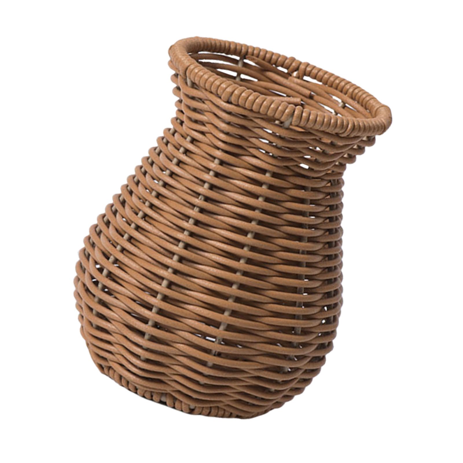 Decorative Rattan Vase Woven Decorative Table Vase for Dried Flower, Home and Durability and Waterproof Decors Wickers Flower