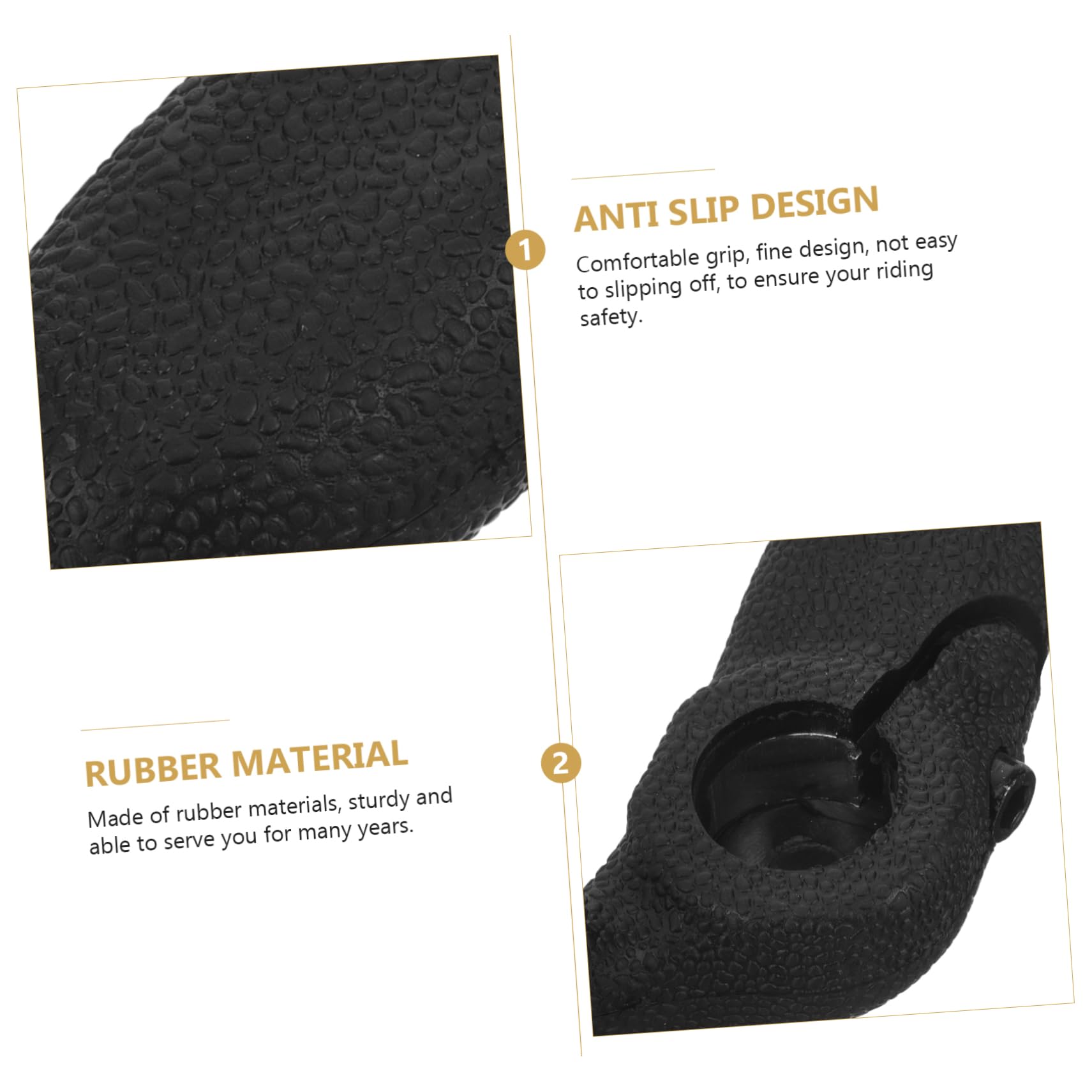 Toyvian Guidon de vélo de Montagne poignées Accessoires de vélo Guidon pour vélo Grip de vélo de Montagne poignée de Guidon de vélo Guidon à vélo poignée de vélo Caoutchouc Noir