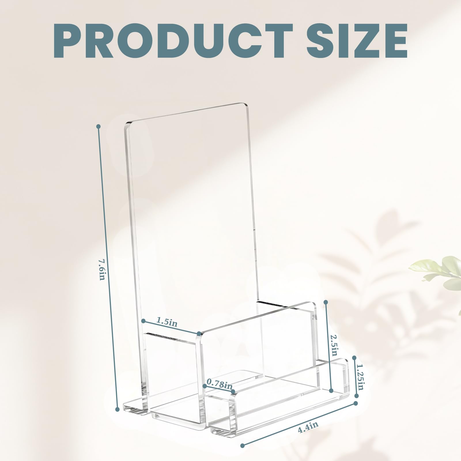 Porte-brochures A5 acrylique transparent lot de 2 avec fente pour cartes de visite support autonome