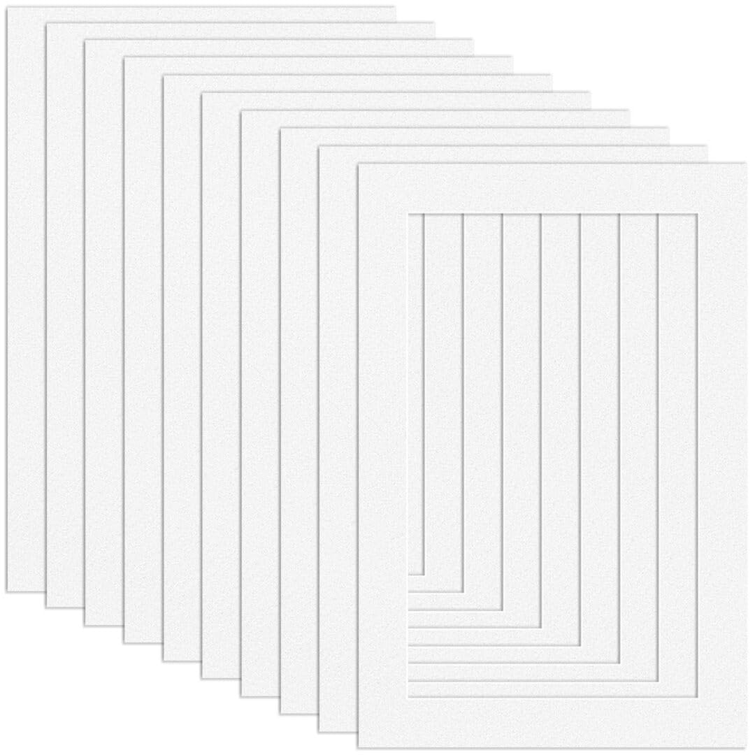 Procut Global White 12x8" Picture Mounts - Fits 10x6" Photo Size