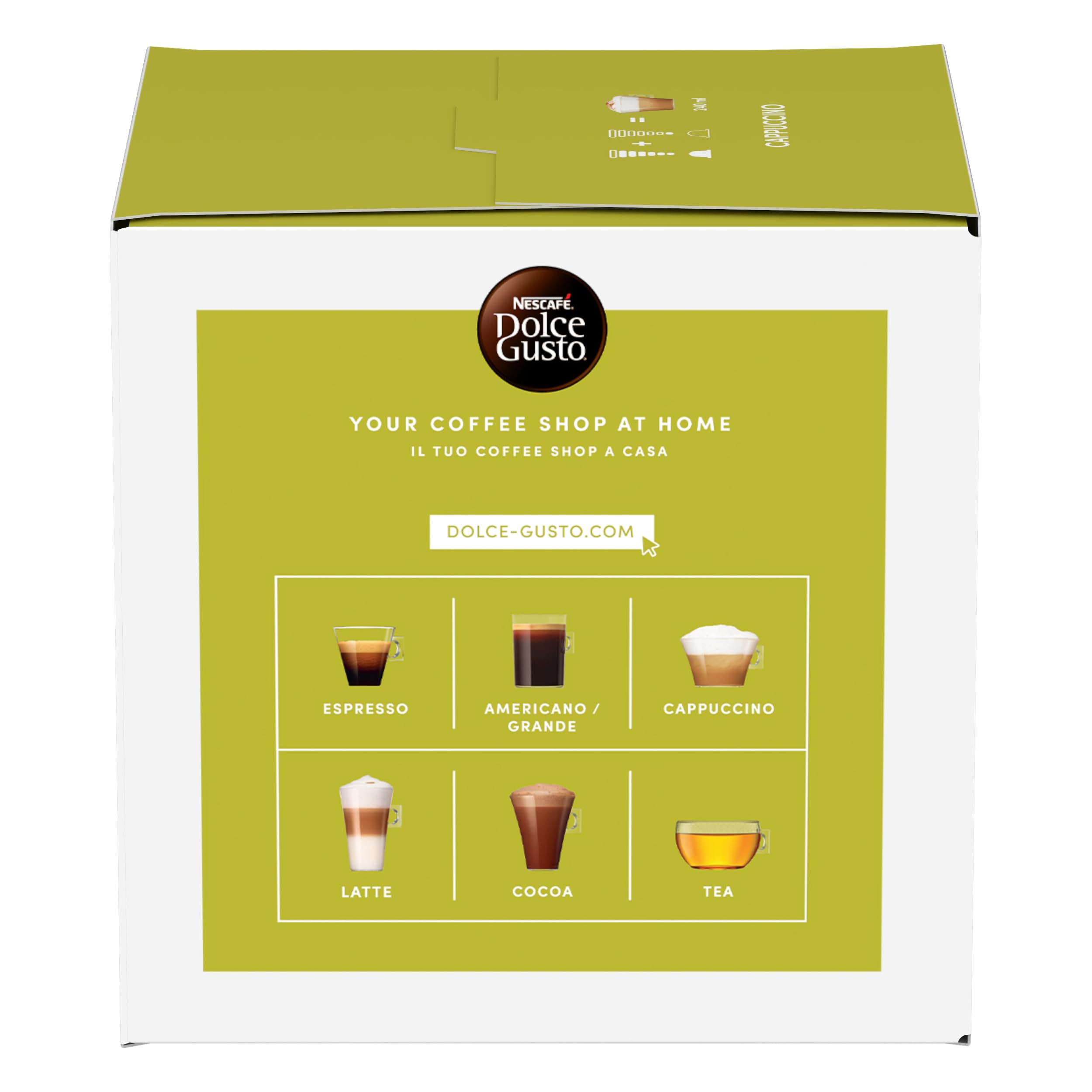 NESCAFÉ DOLCE GUSTO Cappuccino Latte e Caffè, 6 Confezioni da 16 Capsule (96 Capsule Compatibili Nescafé Dolce Gusto)