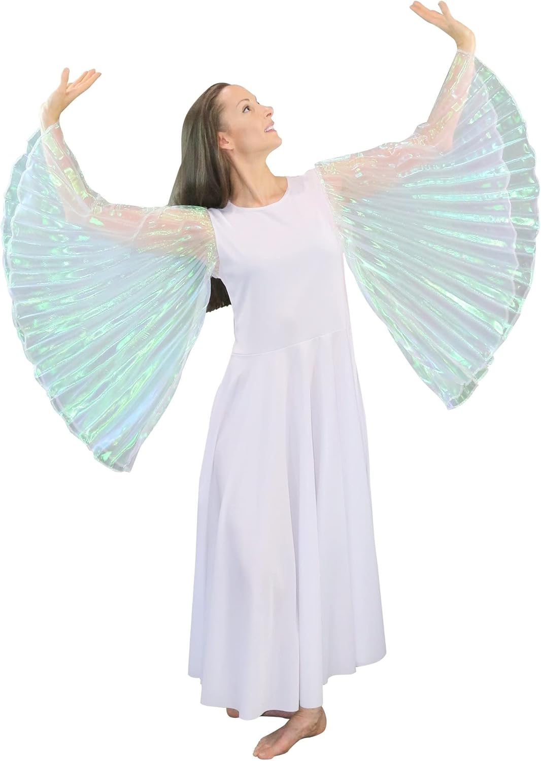 Danzcue Womens Praise Dance Full Length Wing Sleeve Dress