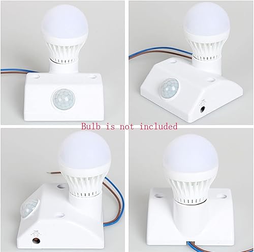 Miniatura 5 de LORIER 2PcsLot E 27 Socket PIR Infrared Motion Sensor Light Lamp Holder Lamp Base Sensor Blub Holder Socket Switch E27 Lamp Holder