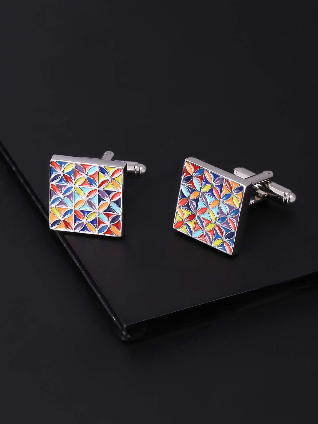 Yellow Chimes Cufflinks for Men and Boys Square Cuff Links | Silver Toned Formal Stainless Steel Multicolor Cufflink | Birthday Gift for Men and Boys for Husband Yellow Chimes Cufflinks for Men and Boys Square Cuff Links | Silver Toned Formal Stainless Steel Multicolor Cufflink | Birthday Gift for Men and Boys for Husband