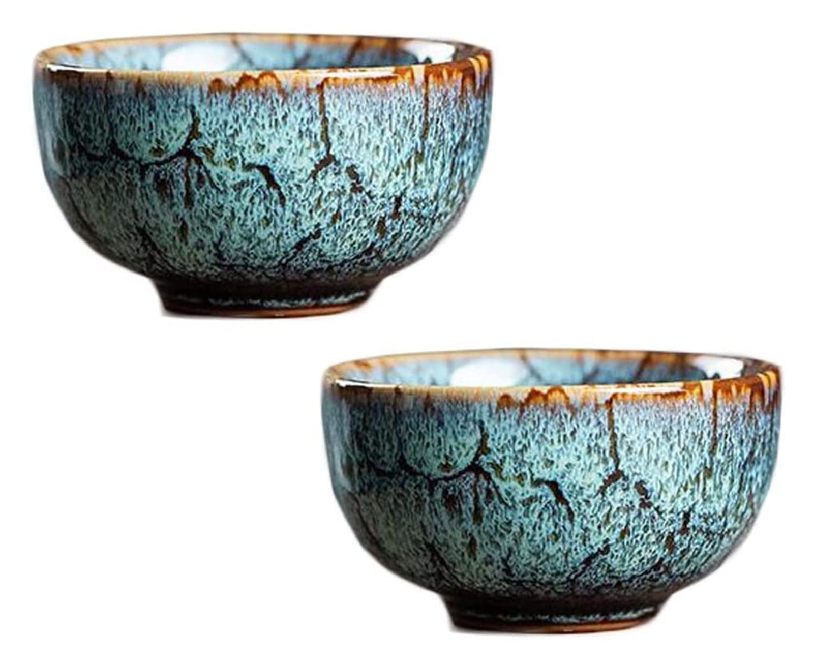 Ensemble de saké Ensemble de Tasses à saké 2,3 oz Tasse à thé Chinoise Kungfu Tasse à vin Japonaise en Porcelaine Faite à la Main Tasse à thé Bol, 2 pièces