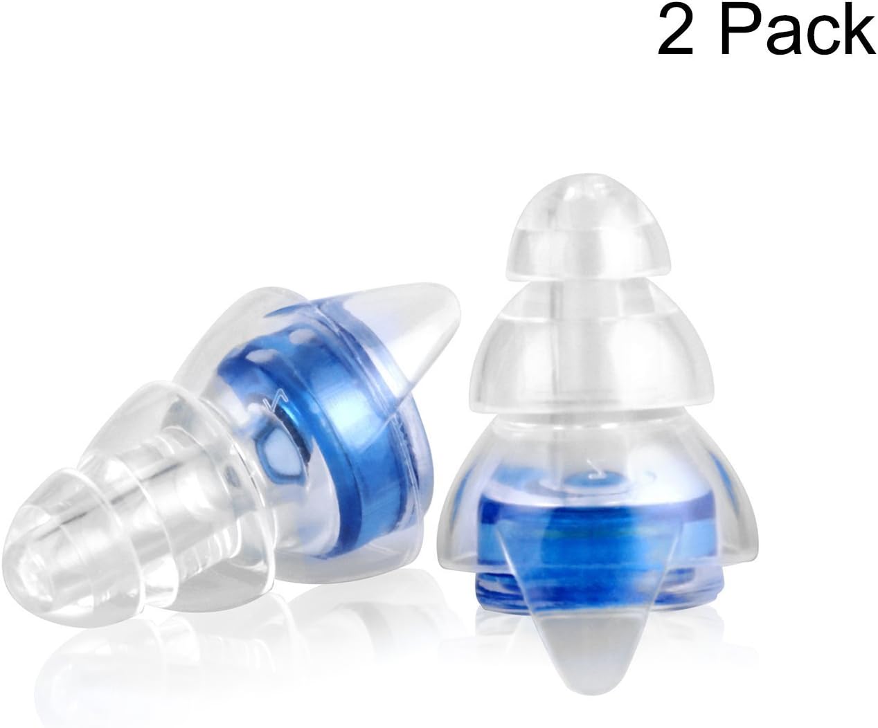 Noise Cancelling Earplugs, Bienmonde Reusable 21db SNR Filters High Fidelity Hearing Protection Earplugs for Sleeping Concerts Constructions Motorcycles Travels Music Festivals (2 Pair, Blue)