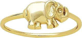 Elephant Ring for Women, Gold Plated Sterling Silver Elephant Ring, Gold Vermeil, Lucky Ring - coolthings.us