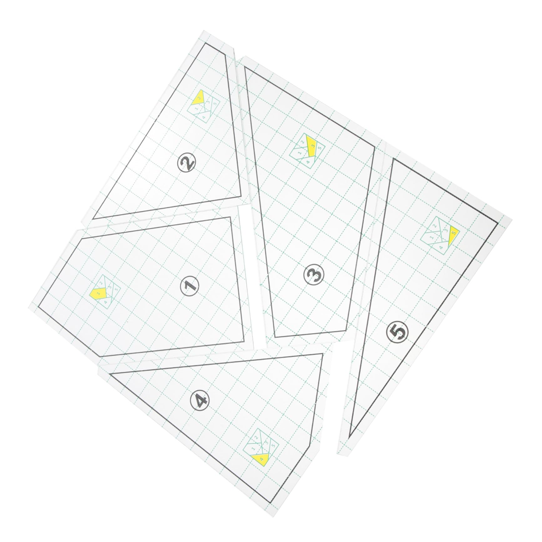 Artibetter 5pezzi Modelli Per Quilting Domestico Righelli Per Trapuntatura Strumenti Per Cucire Fai Da Te Riutilizzabili e Resistenti Per Sartoria e Modellisti