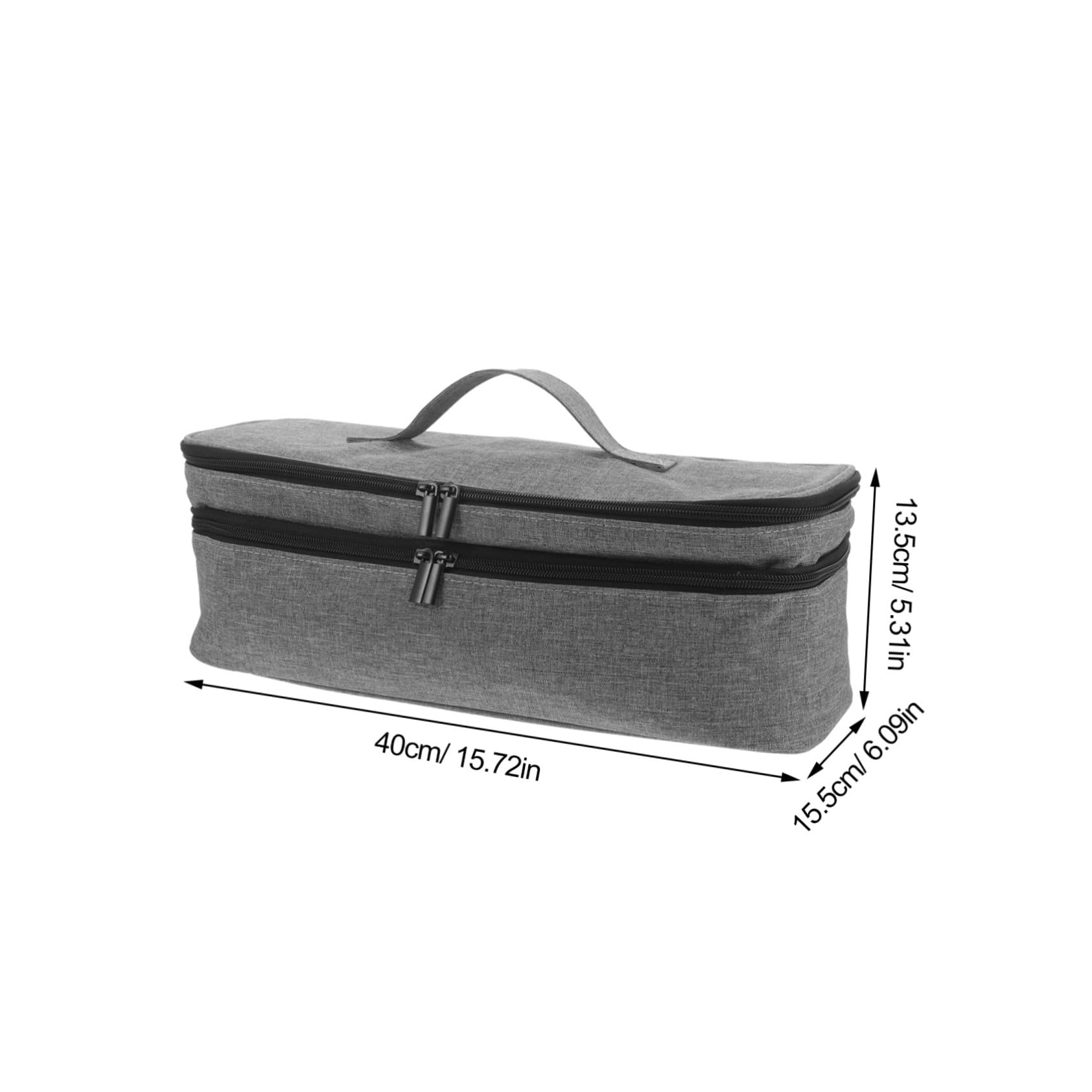 PLAFOPE Borsa Viaggio per Asciugacapelli e Arricciacapelli Organizer Doppio per Strumenti per Capacità Design Integrato e Resistente Custodia Portatile per Styling in Viaggio Grigio