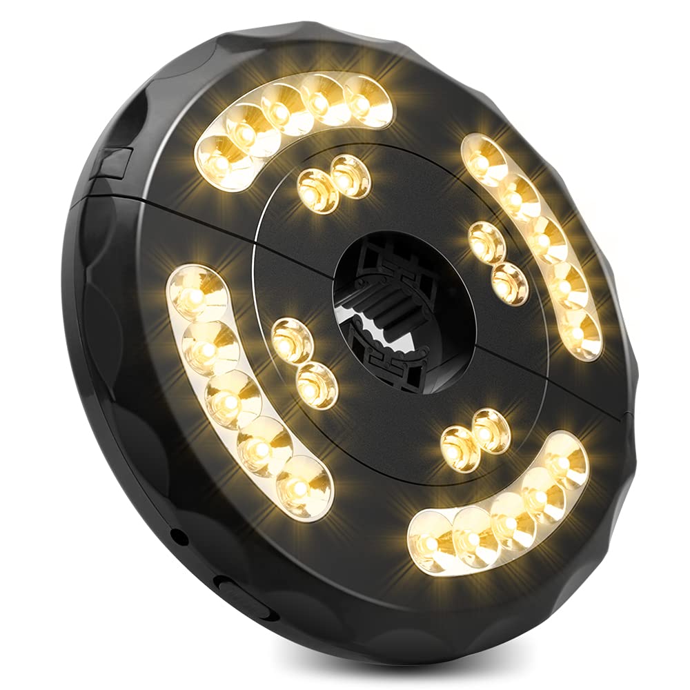 Lampada Ombrellone da Giardino Wireless Ricaricabile USB con 28 LED, 2 Modalità di Illuminazione, Durata: 18-54 ore, Luci per Ombrellone da Giardino Esterno Terrazzo Balcone
