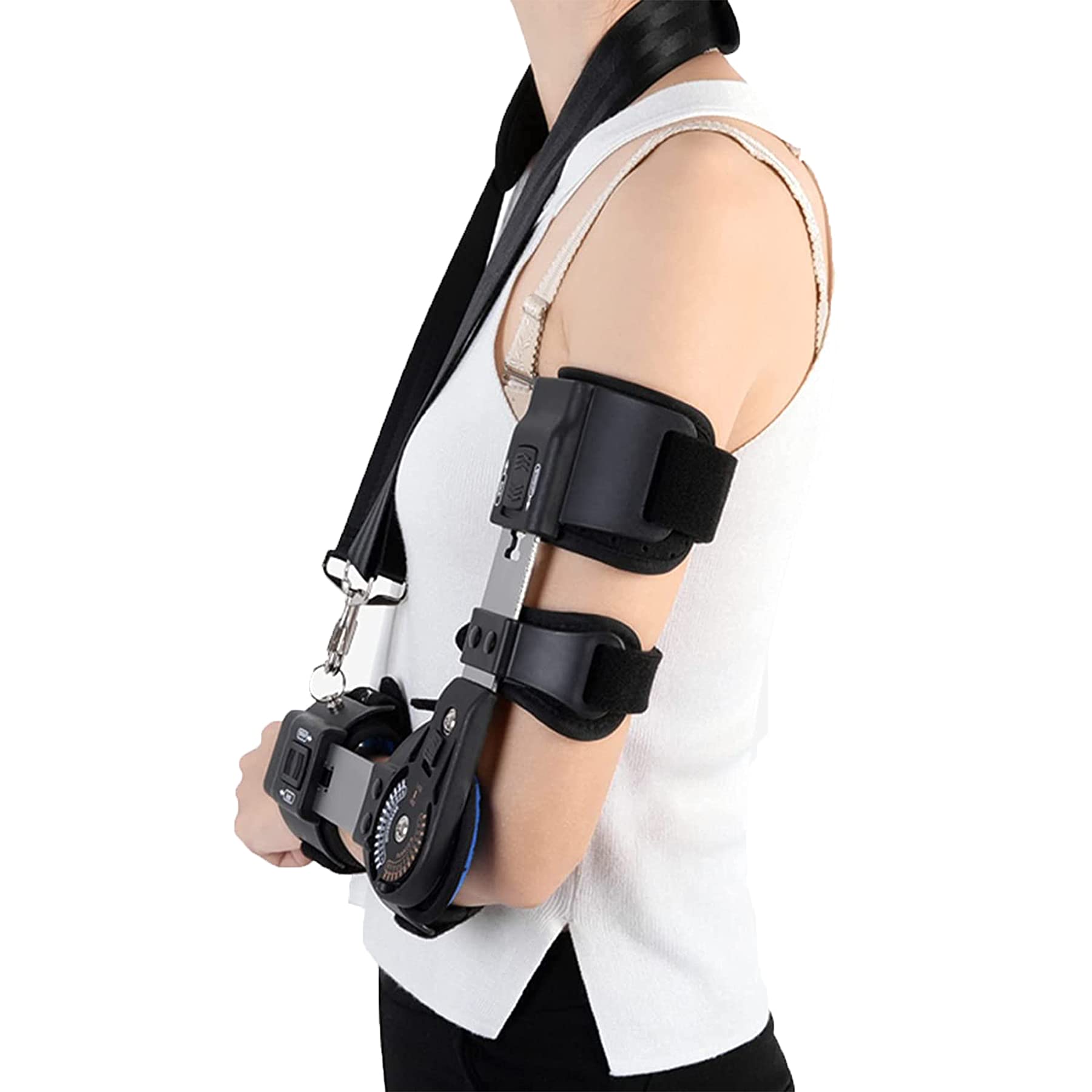 Tutore per Gomito Riabilitazione della Frattura per Gomito con Stabilizzatore Regolabile Fissatore dell'articolazione Gomito Adatto a Riabilitazione Postoperatoria del Gomito,Left