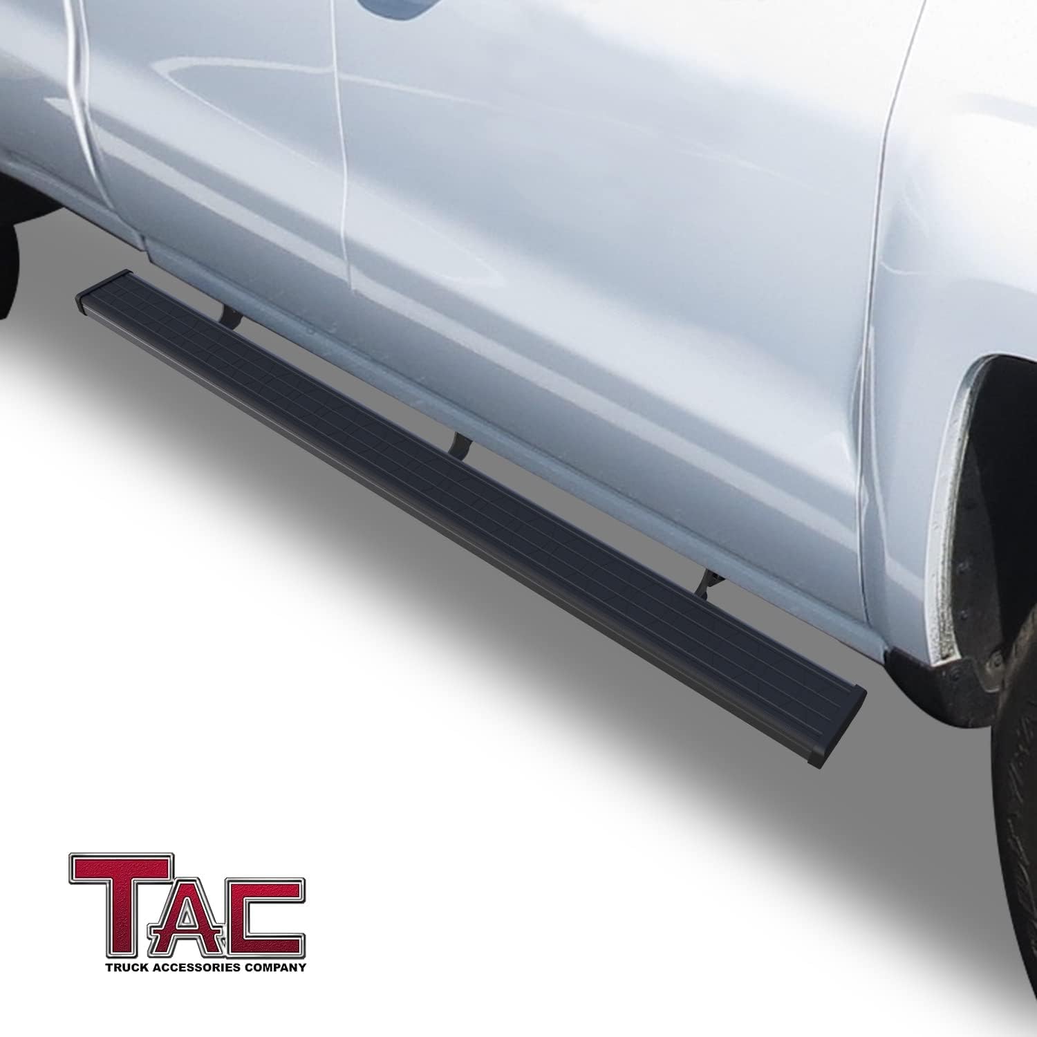 TAC Spear Running Boards fit 2007-2018 Chevy Silverado/GMC Sierra 1500|2007-2019 2500/3500 Extended/Double Cab (Incl.2019 Silverado 1500 LD/Sierra 1500 Limited) 6