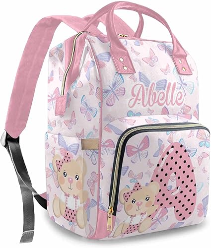 Miniatura 2 de Newcos Bolsa de pañales personalizada para lactancia, bolsa de pañales para bebé, mochila de viaje casual para mamá, 0303-10, Personalizado