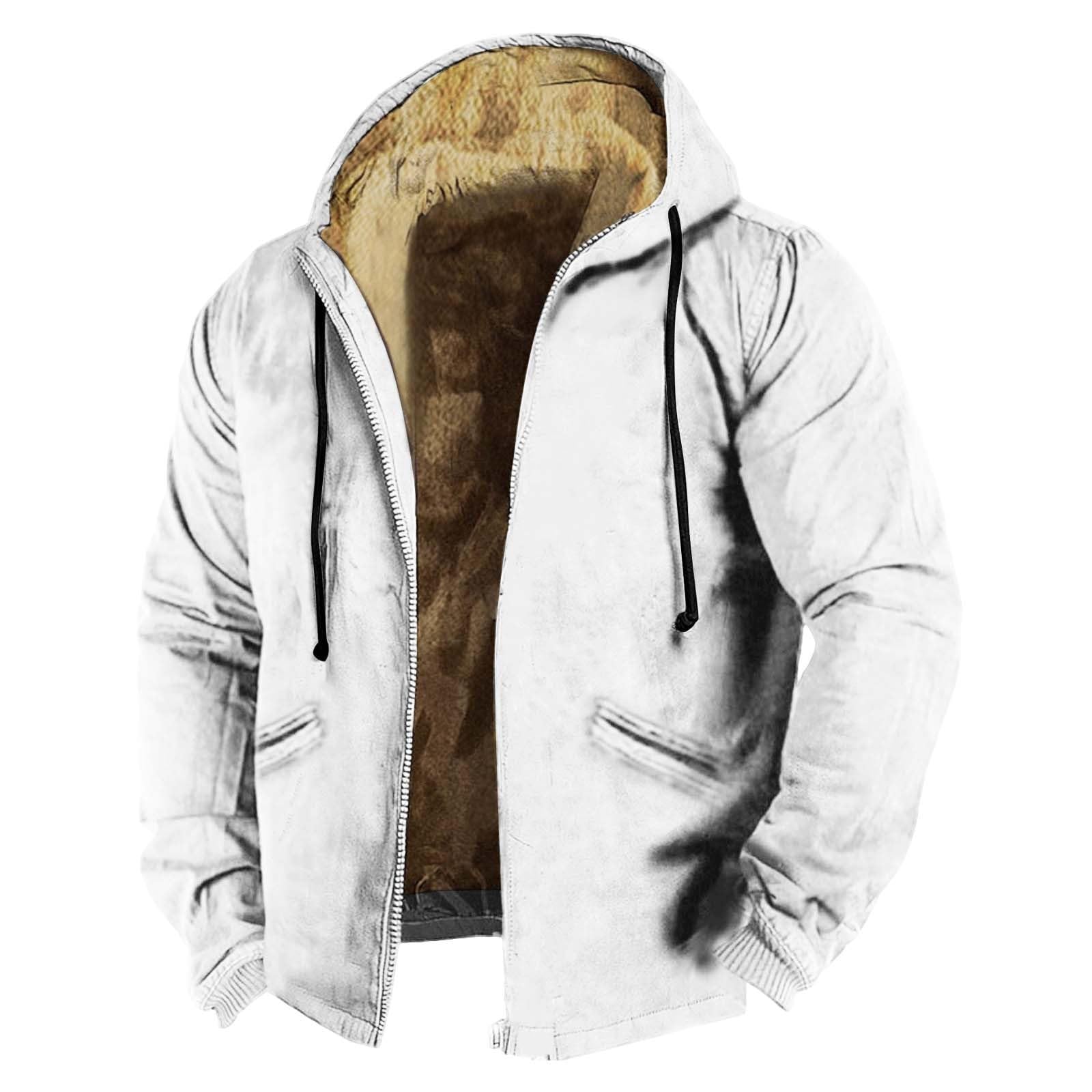 Polaire Homme avec Poches Gilet d'hiver Sweatshirt De Randonnée Veste sans Capuche Fleece Jacket D'extérieur Zippées Chaude Doublure