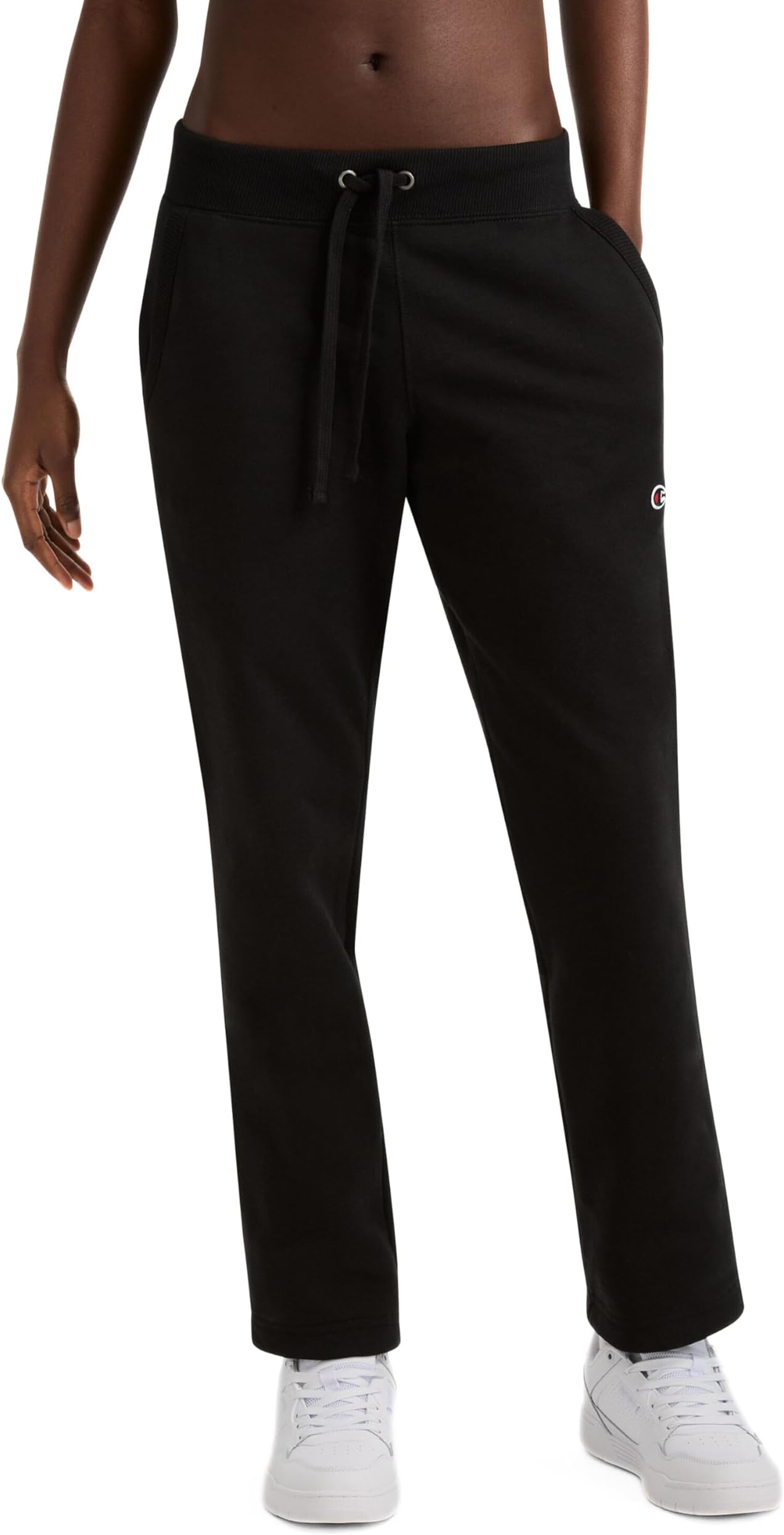 Champion Women's Powerblend Open Bottom Sweatpants, Black, Small