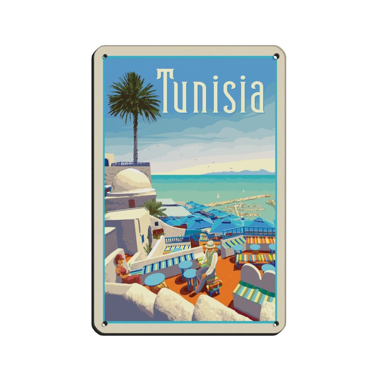 Nprzm A060 Metal Tin Sign Tunisia Travel Tin Signs Vintage Bar Club Cave Home Kitchen Wall Decor Funny Decor 15X30cm