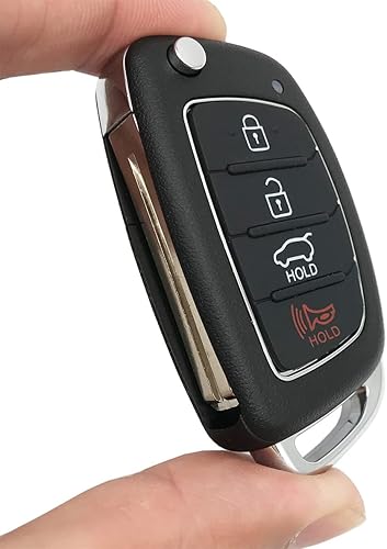 Miniatura 2 de Funda de repuesto plegable de 4 botones para Hyundai Sinata Santa Fe, llavero de entrada sin llave (1 unidad)