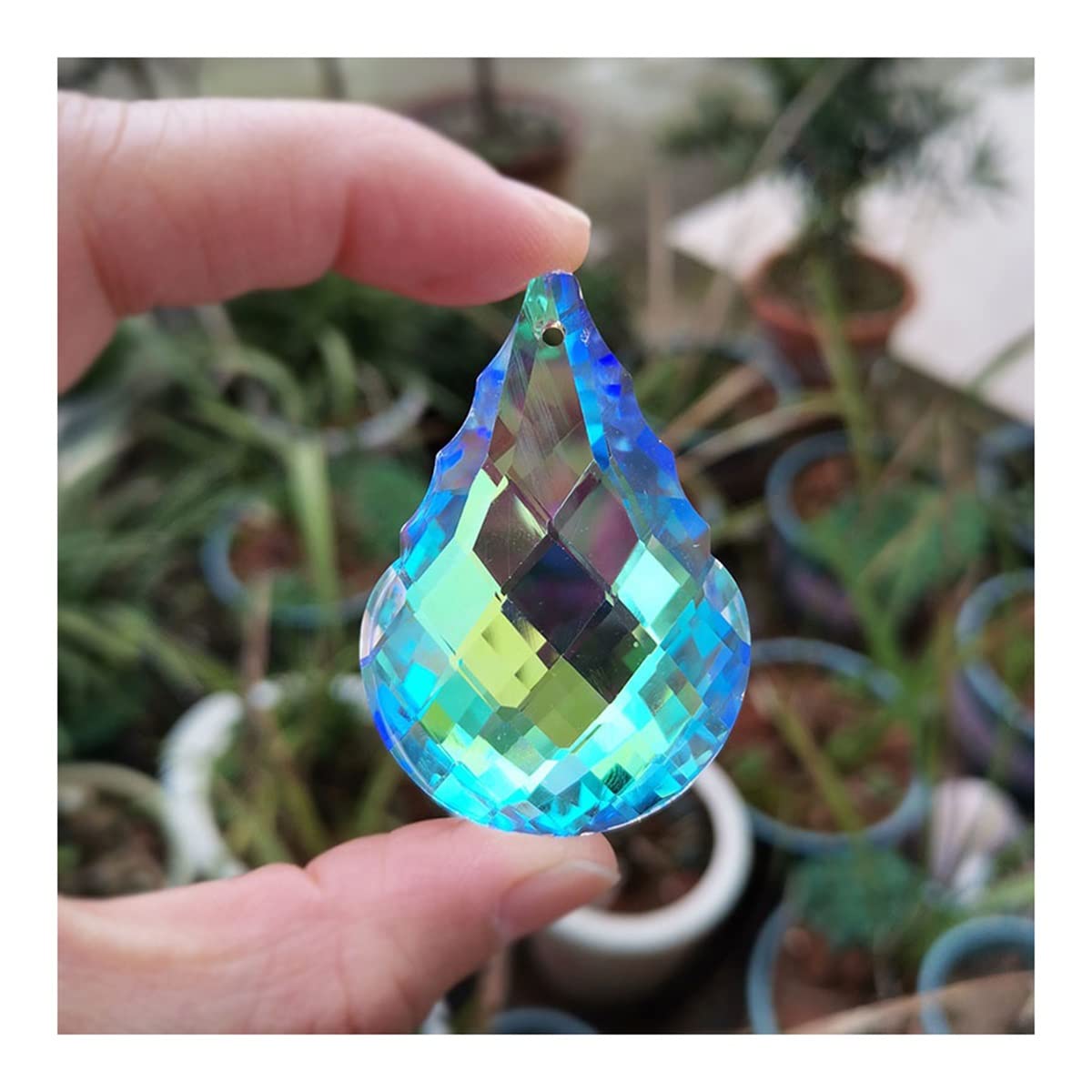 YUZGUHEY 5pcs AB Color Hanging Pendant Crystal Prism Chandelier Parts Decoration Crystals Lighting Lamp Replacement