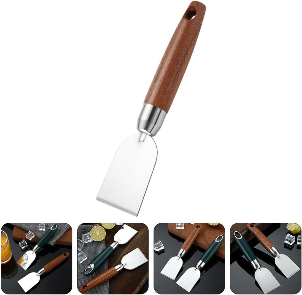 TEHAUX Stainless Steel Paint Scraper Floor Scraper Tool for Kitchen Stain and Wallpaper Removal for Wall and Stove Cleaning Multipurpose Putty Knife for Home Improvement