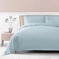 Vista 2 de THE COTTON & SILK® ️ Juego de funda de edredón 100% de algodón de fibra larga de lujo, suave y transpirable, incluye 1 funda de edredón con lazos