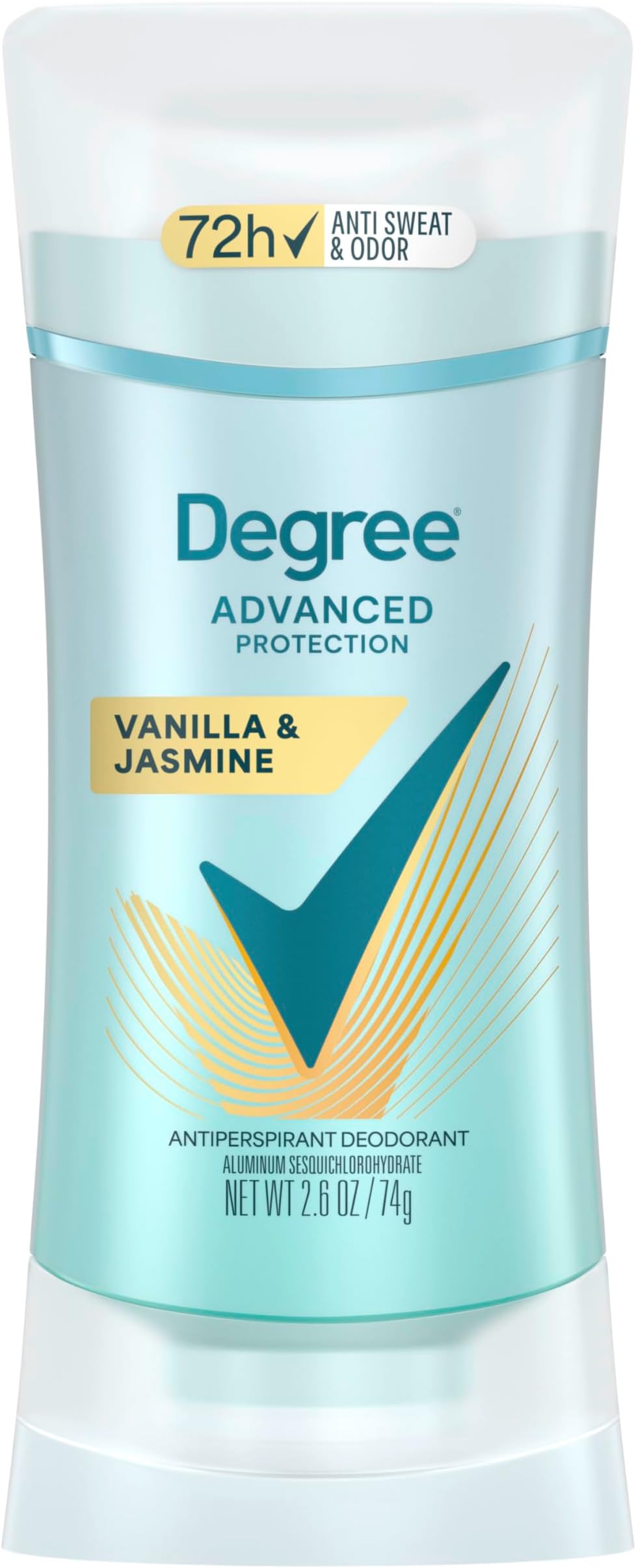 Advanced Protection Antiperspirant Deodorant Vanilla & Jasmine for 72-Hour Sweat & Odor Control for Women, with Body Heat Activated Technology, 2.6 oz