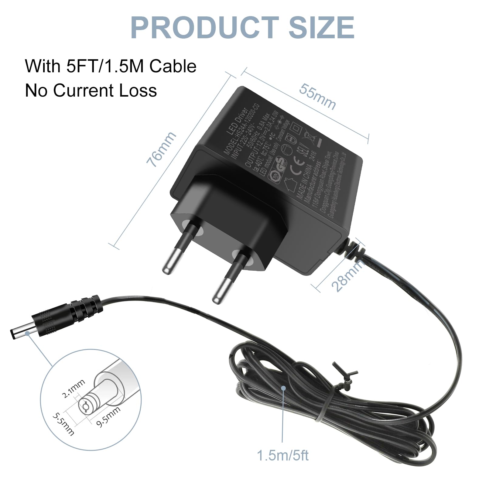 Zasilacz sieciowy 12 V 2 A, 24 W, transformator LED AC 220-240 V na DC 12 V, zasilacz sieciowy 12 V z 8 wtyczkami DC, zasilanie do taśm LED, kamery CCTV, routera, radia, zewnętrznego dysku
