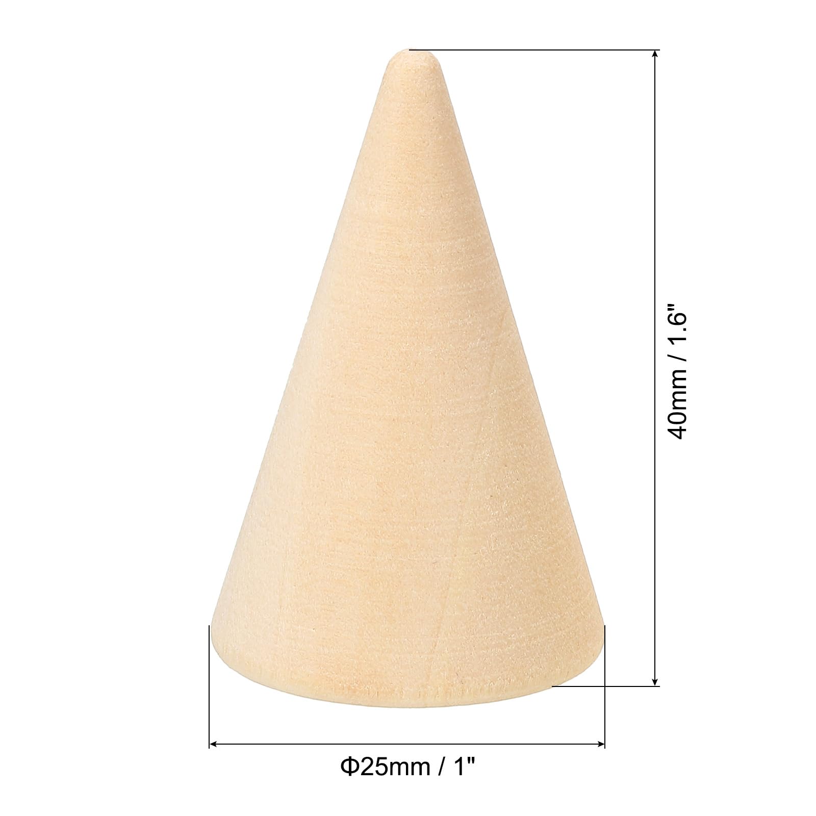 PATIKIL Porta Anelli Conici In Legno - 6 Pezzi, Supporto Per Esposizione Gioielli, Nero (40x25mm), Per Vetrine E Toeletta