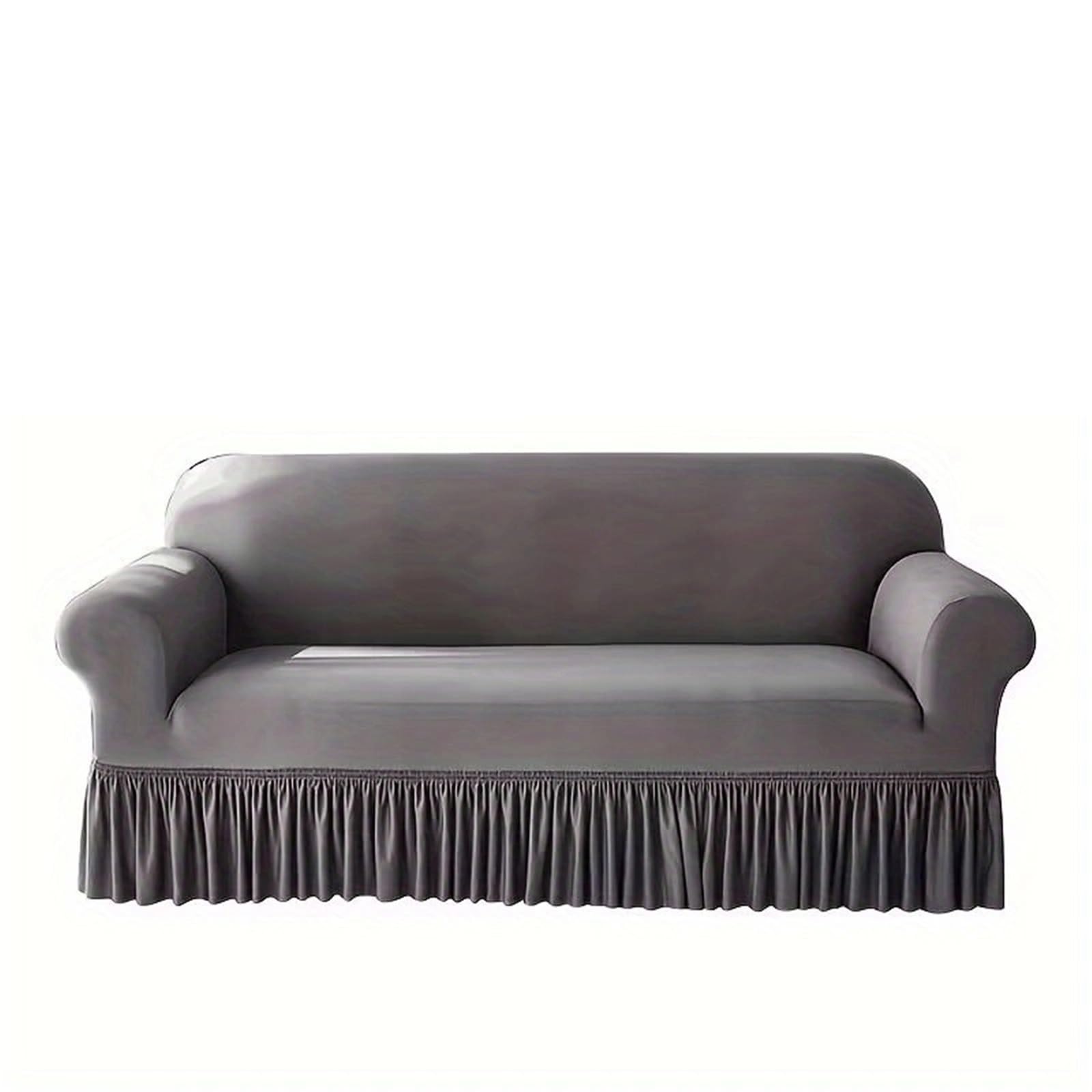 CHAKEUZND sofa slipcovers， Sofa Slipcovers With Skirt 1-4 Seater Multicolor(Light Grey,3Seater 190-230cm)