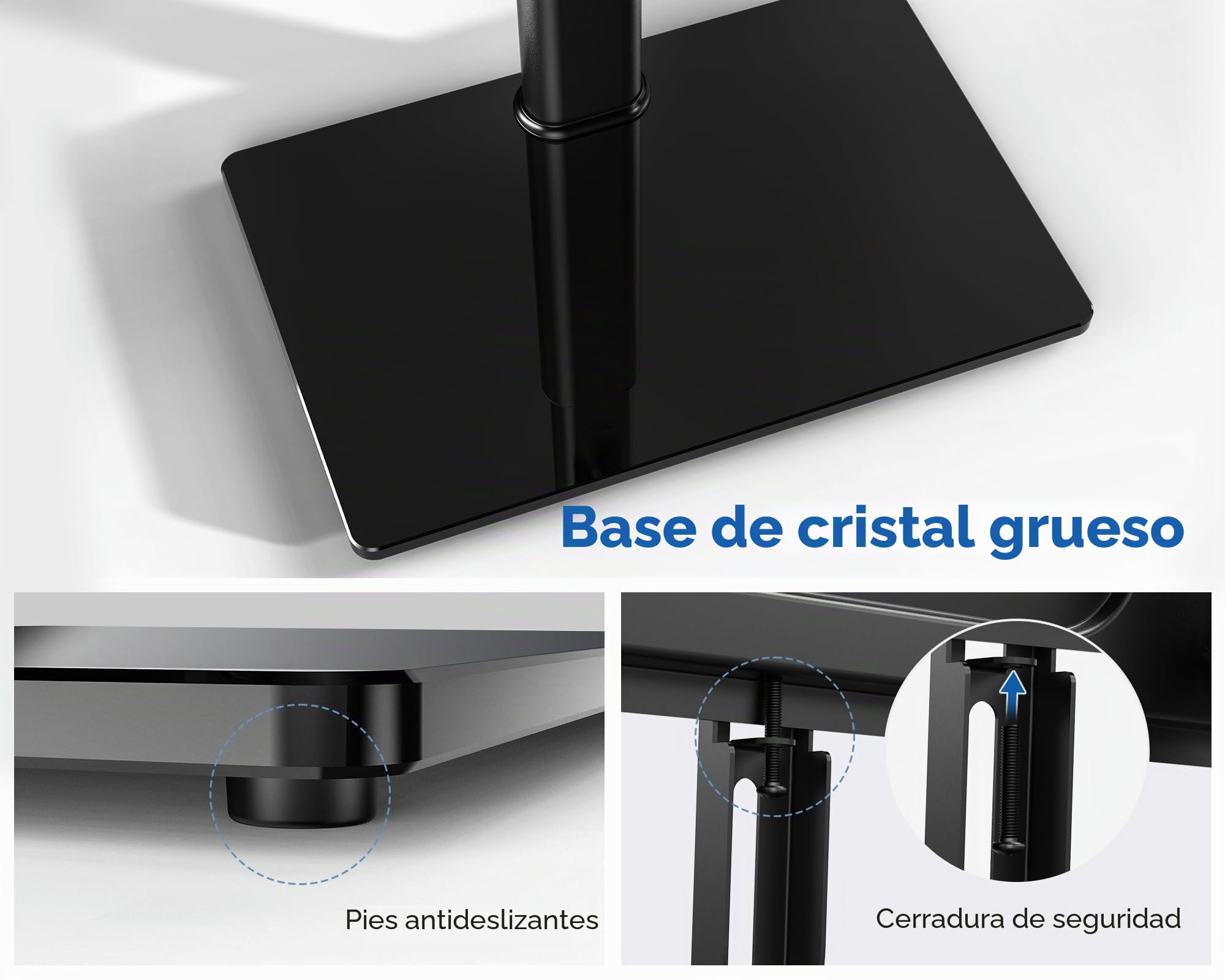 FITUEYES Soporte TV Pie 32-65 Pulgadas Altura Ajustable Giro ±40° | Soporte TV Suelo, Carga 40kg, MAX VESA 600×400mm, Diseño Flexible para Salón y Dormitorio