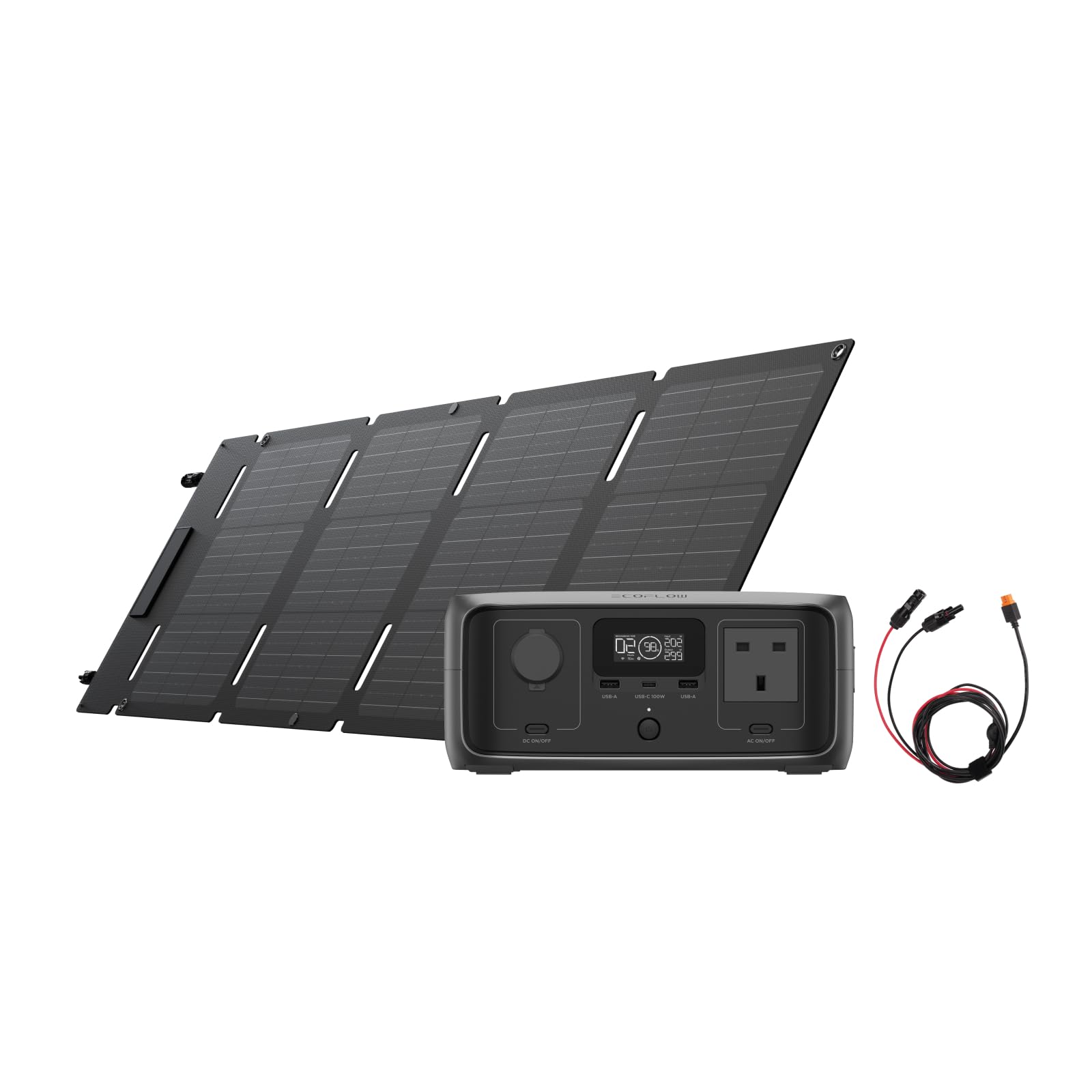 Ef Ecoflow Ecoflow River 3 Portable Power Station (Plus Xt60i Cable)|45W Solar Panel |245Wh Lfp Battery|Up To 600W Output|Gan Efficiency Doubles Runtime|<20Ms Ups, 30% More Compact Solar Generator For Outdoor