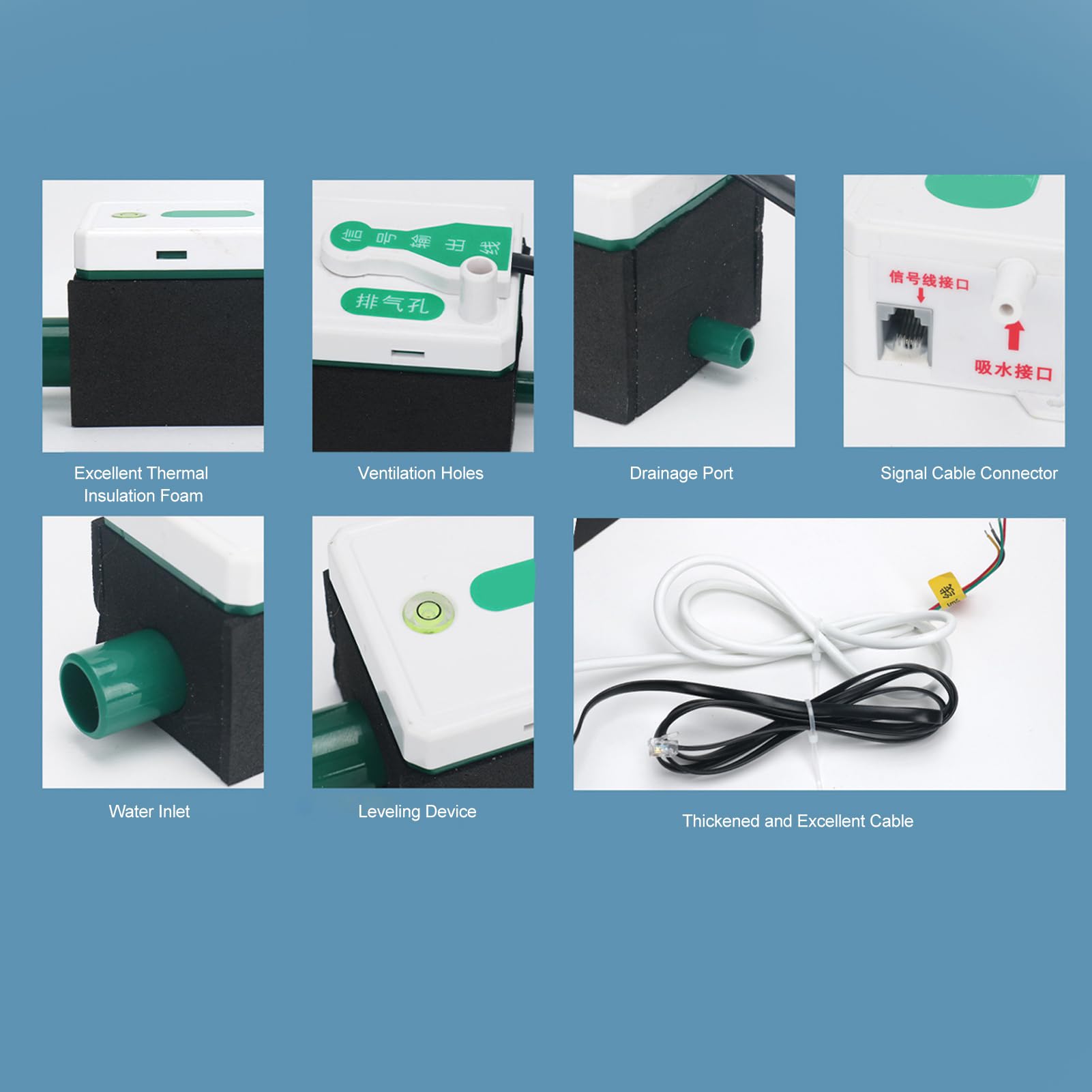 Pompa per Condensa Automatica Mini Split HVAC, Portata 24L/H, Silenziosa <19dB, Serbatoio 70ml, 110-230V