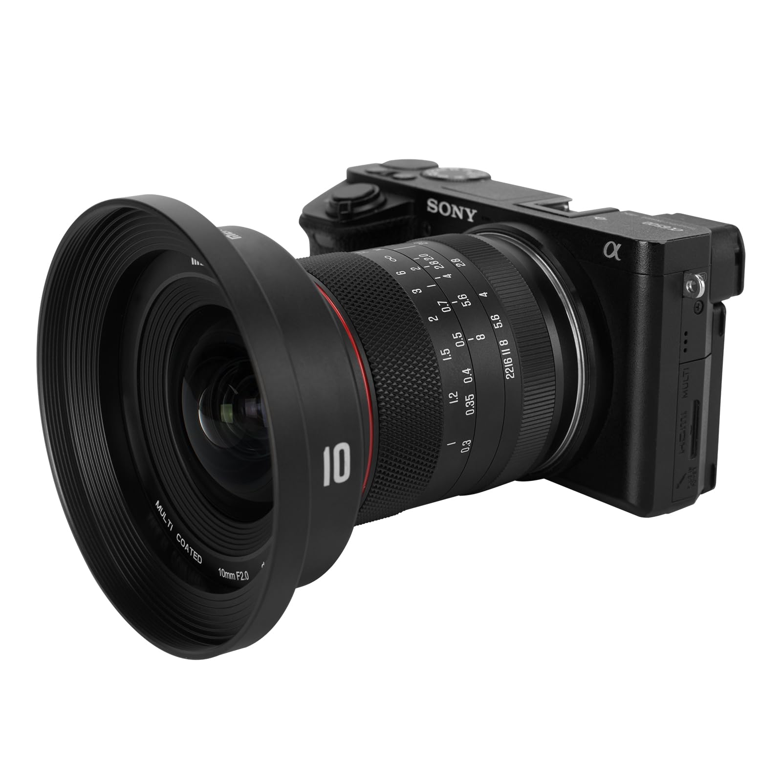 Meike 10mm F2.0 Large Aperture Wide Angle Lens Manual Focus APS -C Lens Compatible with Sony E Mount NEX 3 3N NEX 5R NEX 6 7 A6600 A6400 A5000 A5100 A6000