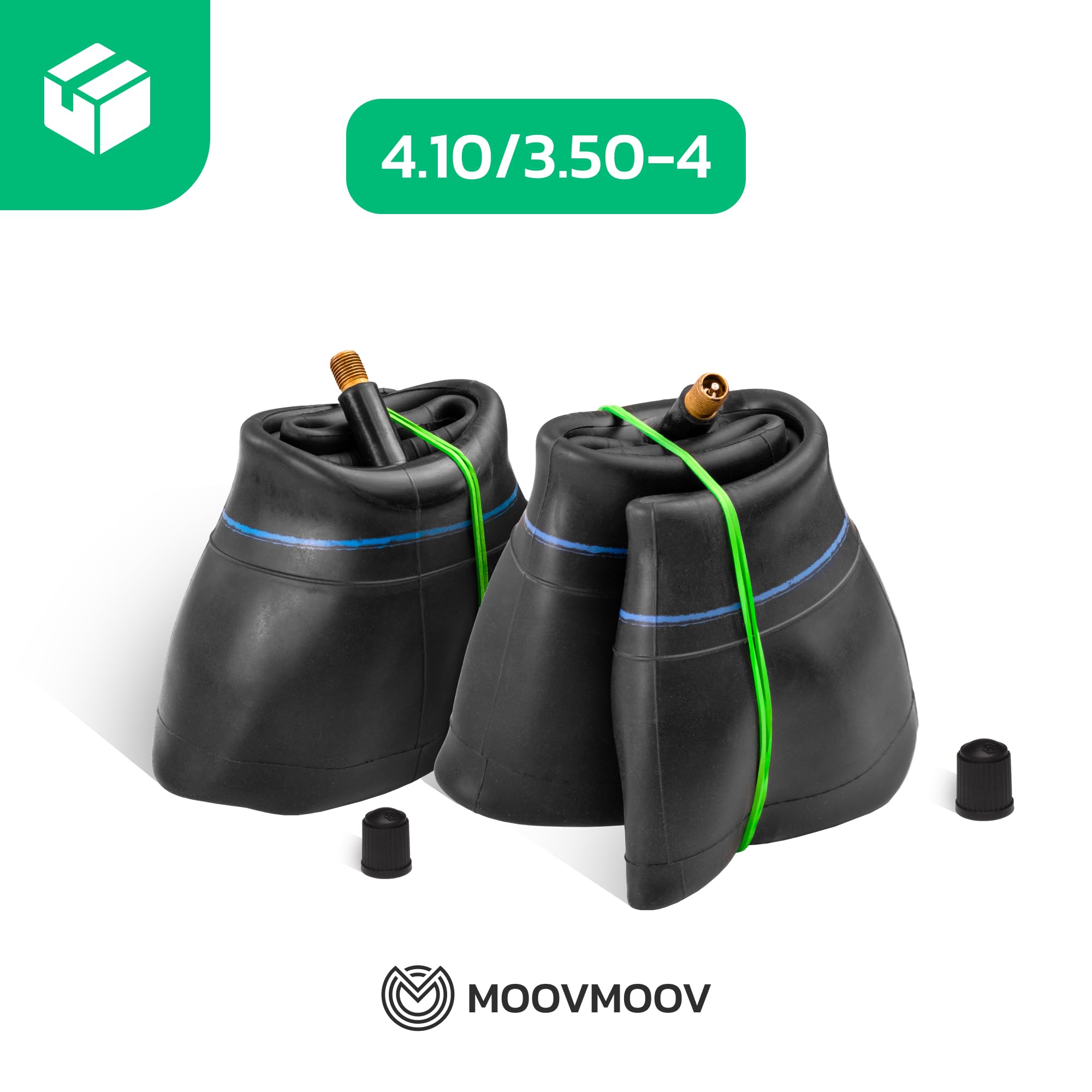 MoovMoov Camera d’Aria 4.10/3.50-4 per Scooter per Disabili, Scooter a Quattro Ruote, Carrello a Mano e Carrello da Giardino - Cerchio 4 Pollici - Set da 2