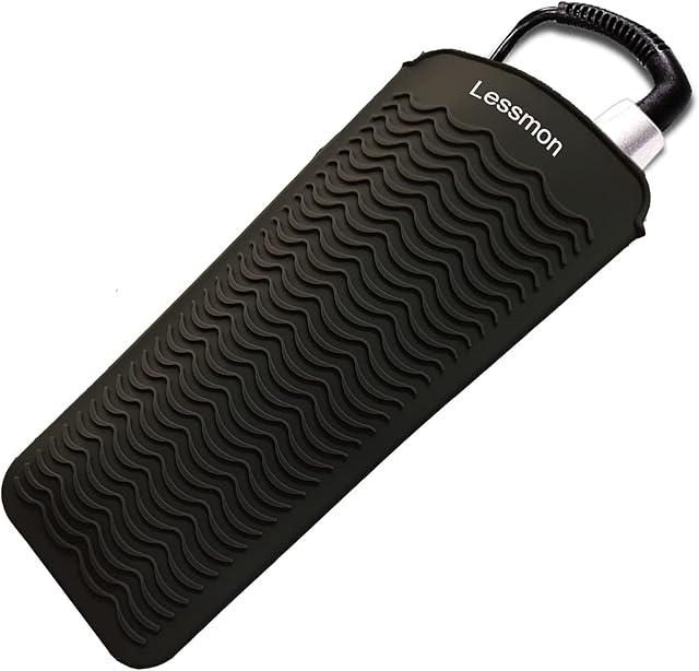 Heat Resistant Silicone Mat Pouch, Mat Cover for Curling Irons, Hair Straightener, Flat Irons, and Other Hot Hair Tools, Height 28.5cm & Width 14cm, Black