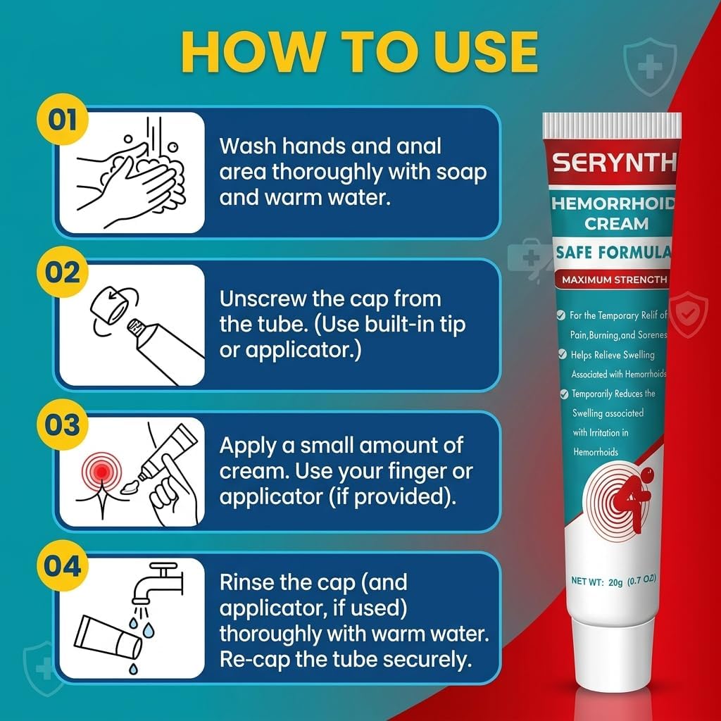 Hemorrhoid Care Ointment for Sensitive Areas, Soothing Topical Cream for External Use, Helps Support Skin Comfort and Calm Feeling, Daily Care Formula, 20g