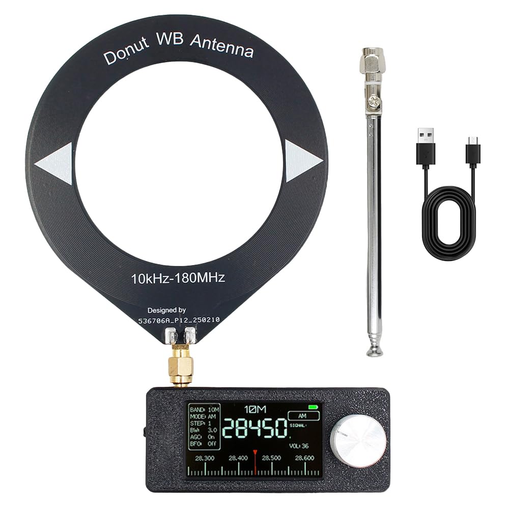 ATS Mini V4, SGZIOO SI4732 Mini Radio Batteriebetrieben, Radio Klein Batterie mit 1,9" IPS Farbdisplay, Radio Klein mit 800mAh Akku, Kleines Radio 0.5-108MHz Vollband-Empfänger für LSB, USB, AM, FM