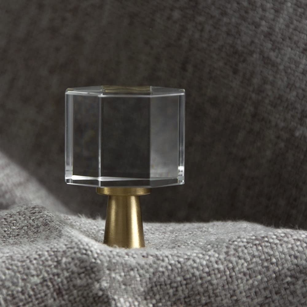 Cristal naturel et laiton poignées de meubles pour une maison chaleureuse