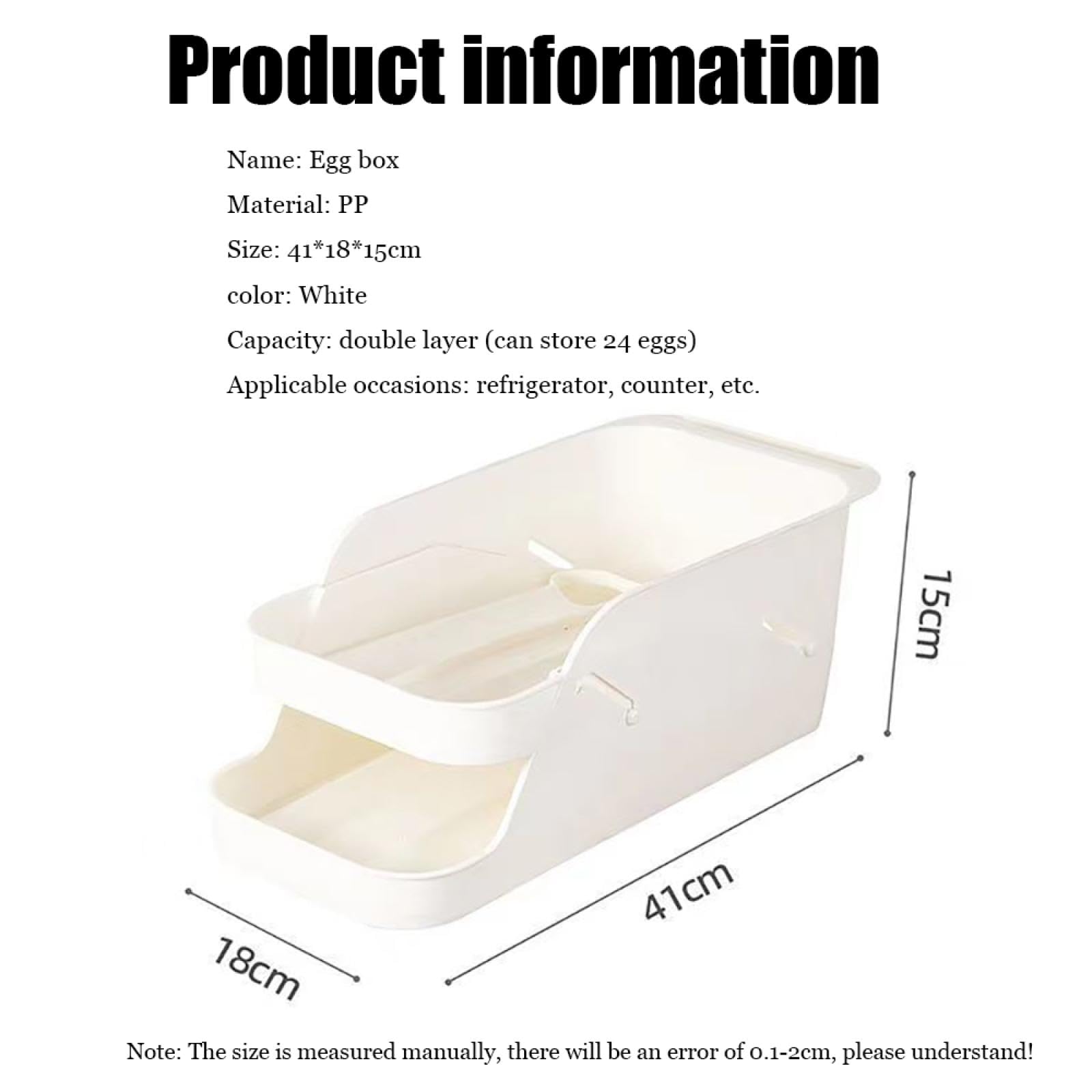 Caja de Almacenamiento de Huevos de Doble Capa,Soporte para Huevos para refrigerador,Almacenamiento de Huevos para encimera,Organizador de Huevos,Dispensador de Huevos para refrigerador