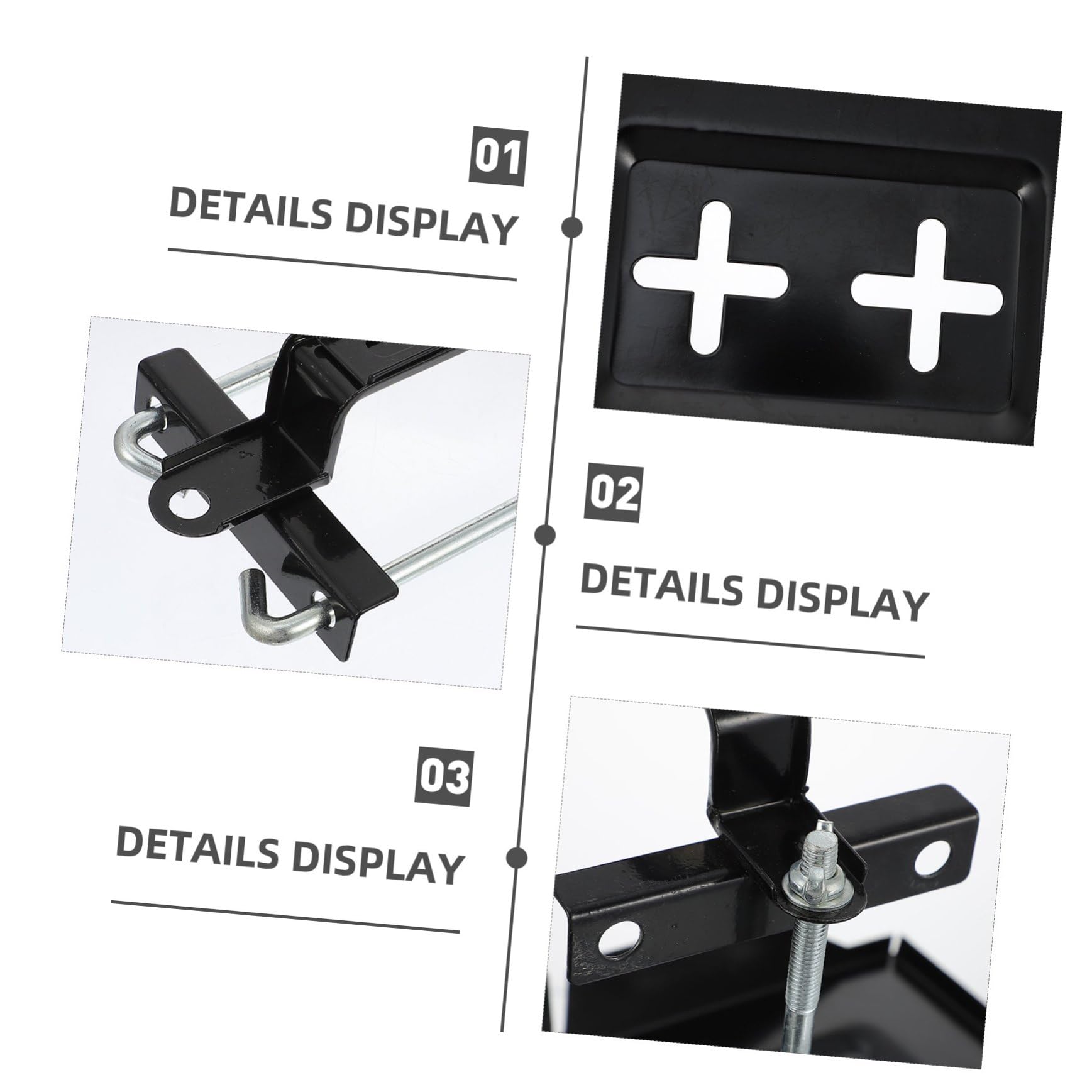 Support de Batterie Automobile 1 Set en Fer Noir