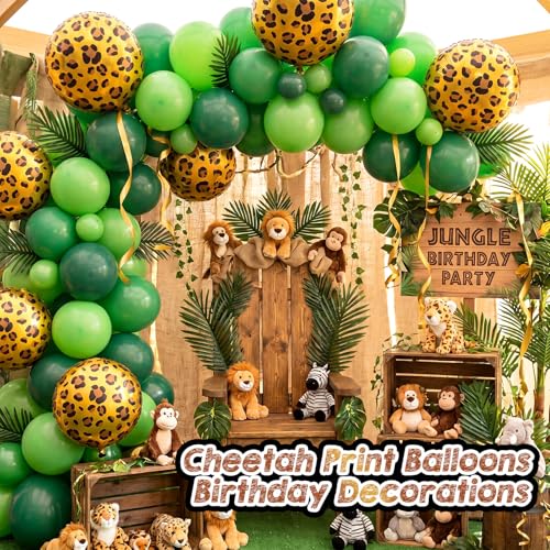Image of BBTO 6Pcs 18 Inch Cheetah Leopard Balloons Foil Balloons,New Golden Brown | Cheetah Balloons Spots Leopard Jungle Animal Decorations for Wildlife Cheetah Zoo Theme Birthday Party Supplie
