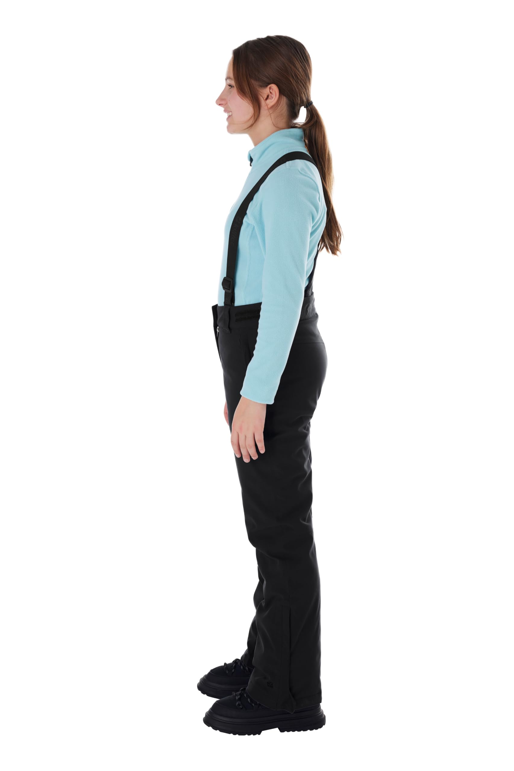 killtec Skibroek voor meisjes, functionele broek met afritsbaar slabbetje, sneeuwvanger en randbescherming KSW 77 GRLS SKI PNTS, donkermint, 176, 37258-000