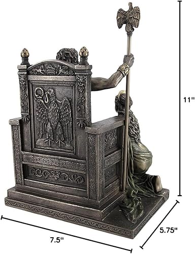 Miniatura 5 de Zeus y Hera bronceados en la estatua del trono con acentos de colores