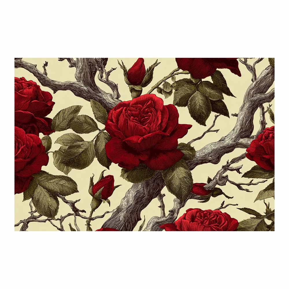 Hoqiu Multicolor Botanical Wall Art Antique Ros Illustration Pictures, Print Canvas Poster Decor For Living Room, Bathroom Canvas Art, For Bedroom Home Decoration.(Multicolor)-70X100cm Unframed