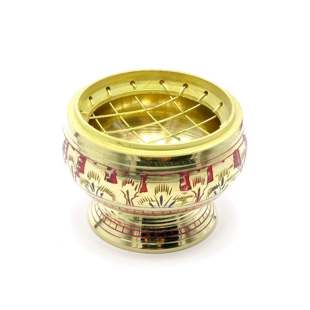 Hand Crafted Metal Brass Flower VASE, Brass Rose Bowl for Incense Aroma,Perfect for Home Decoration and Gifting-image-14