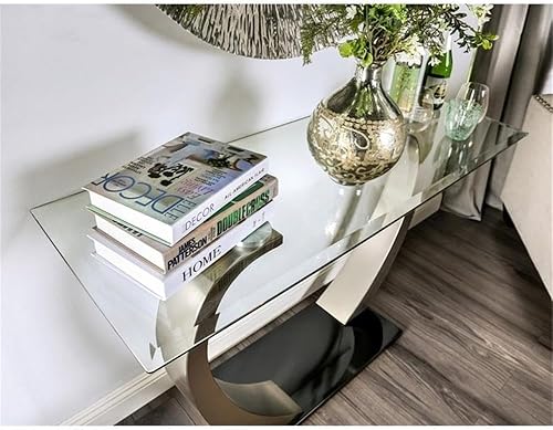 Miniatura 3 de BOWERY HILL Mesa consola de metal de estilo moderno en acabado gris