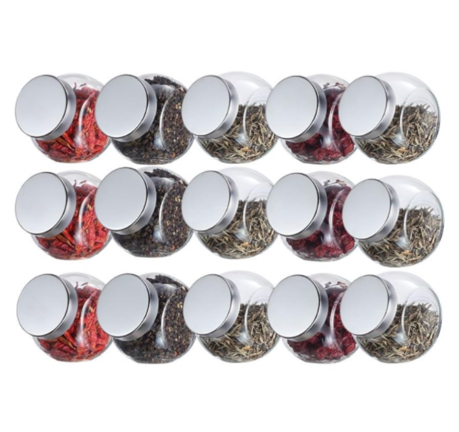 AMULONG Sweet Jars Apothecary Cookie Jars For Kitchen Counter With Lids Glass Jar With Lid Airtight Jars for Crafting(15pcs)