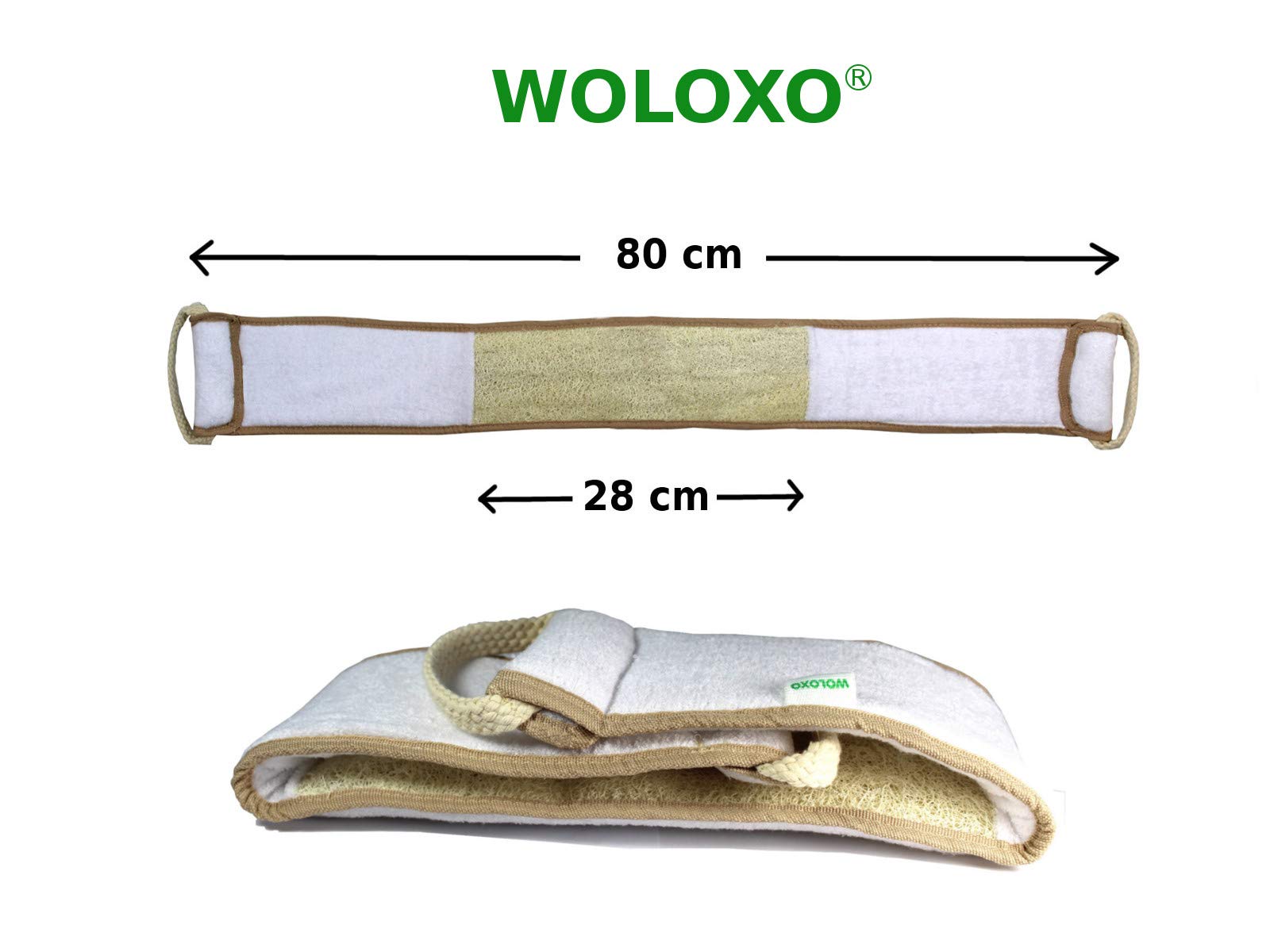 Woloxo Loofah Sponge Back Scrubber for Bath and Shower Natural Loofah and Soap for Body Plus Back 100% Natural Sponge - Image 3